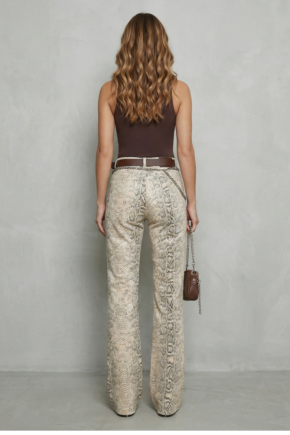 Seraphielle – Snake print elegance – Palazzo jeans