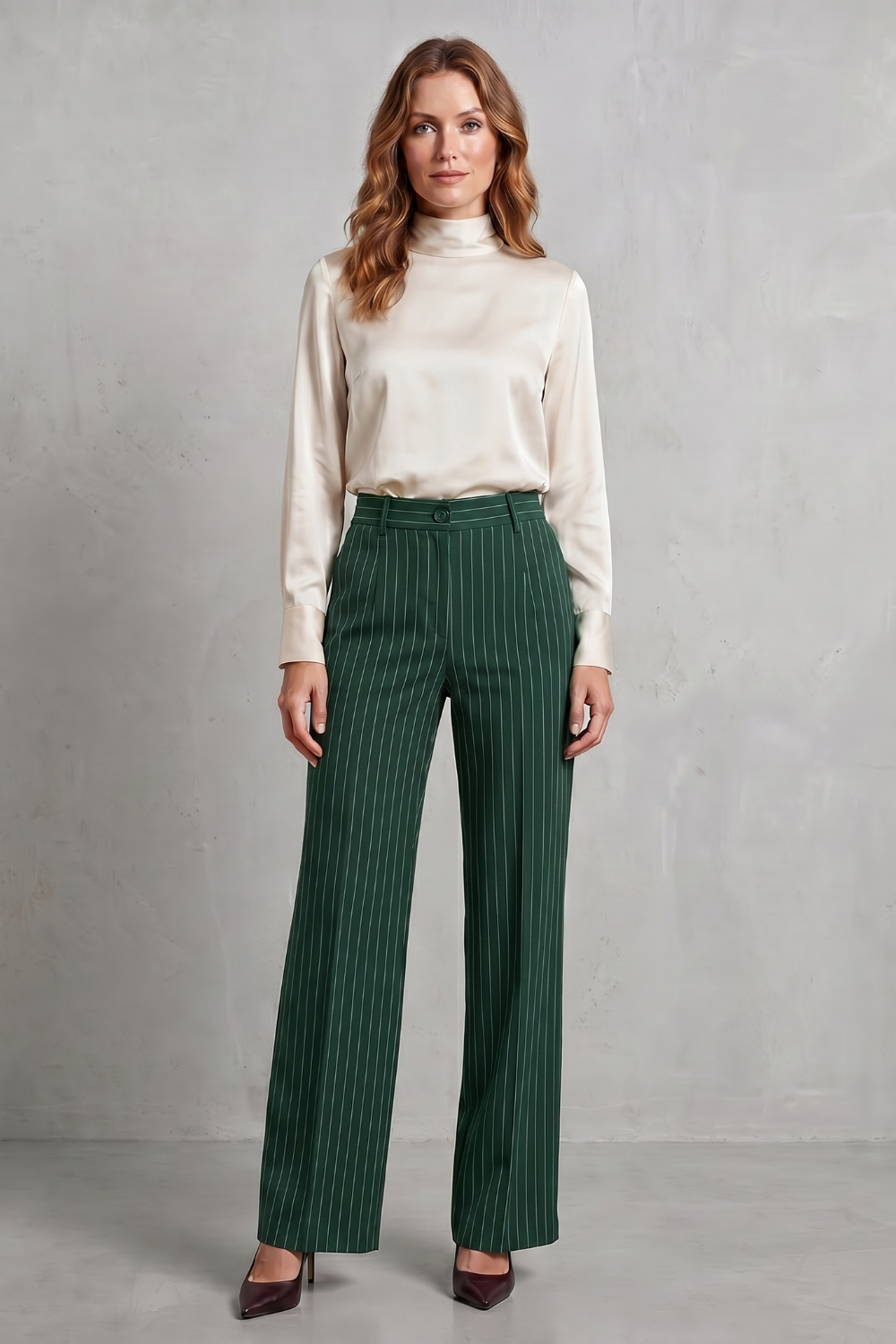 Belloire – Refined pinstripe elegance – Wide-leg trousers