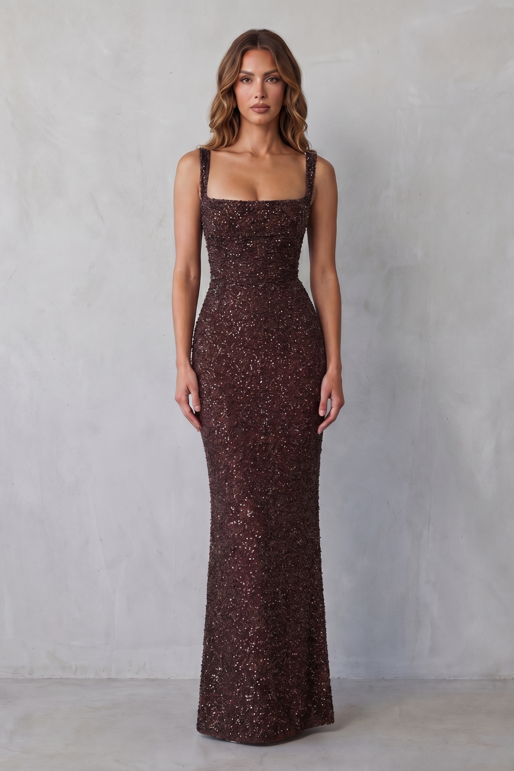 Calanthea – Sequin sculpt glamour – Maxi dress