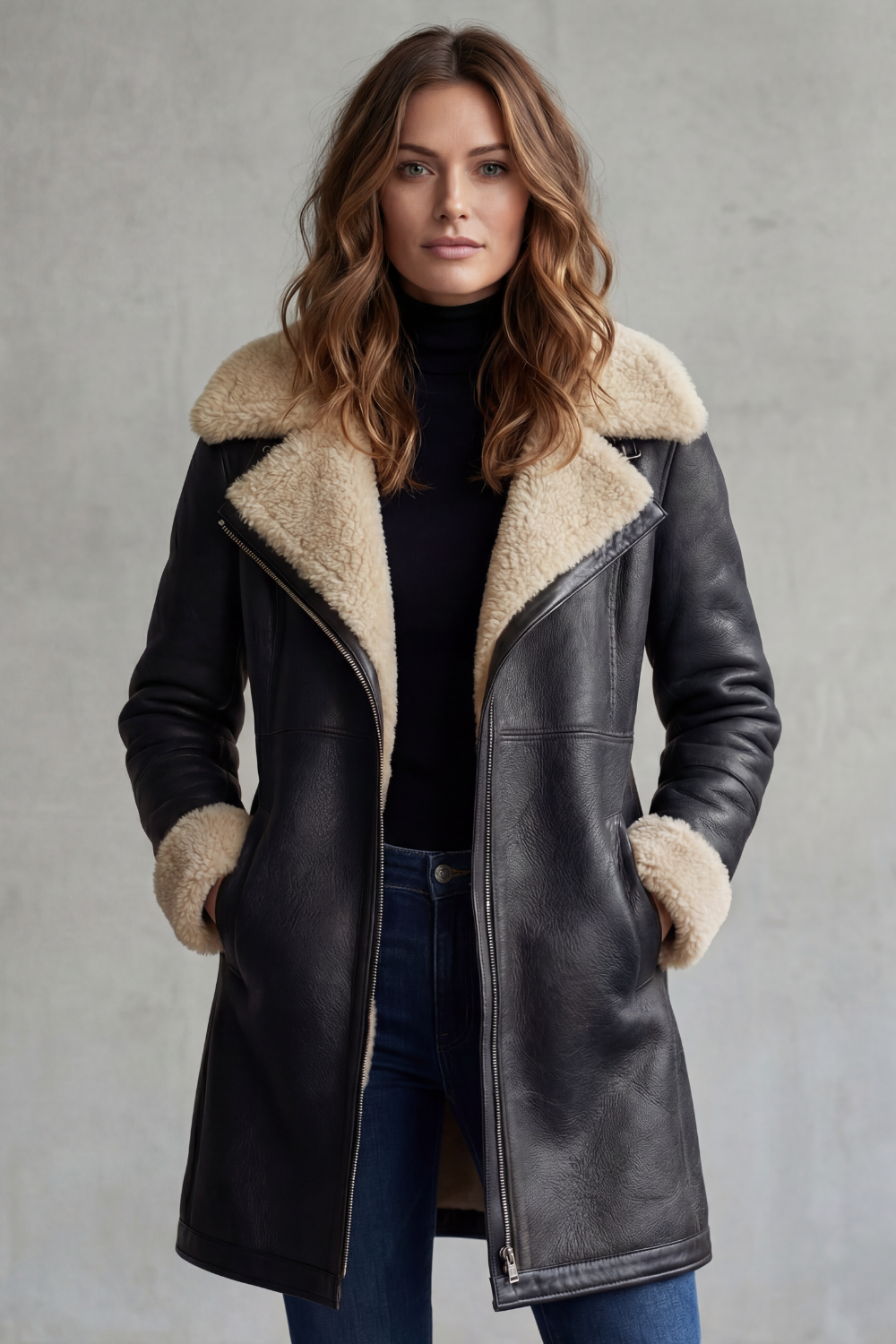 Everlyn – Shearling-lined elegance – leather coat