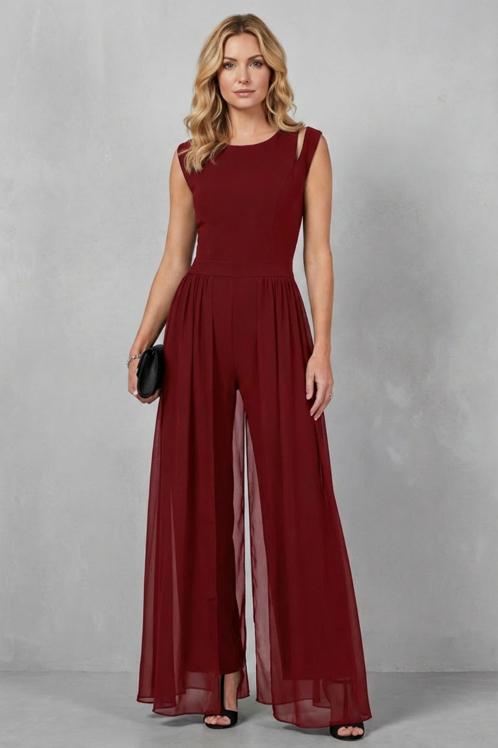 Maelira – Sheer panel cutout – Evening jumpsuit