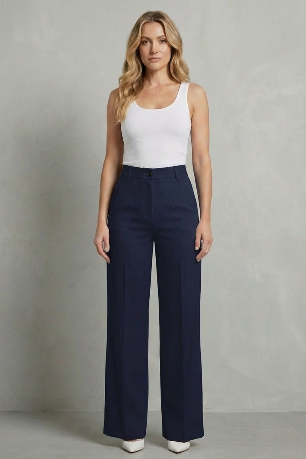 Mirelline – Sleek tailoring – High-waist straight-leg trousers