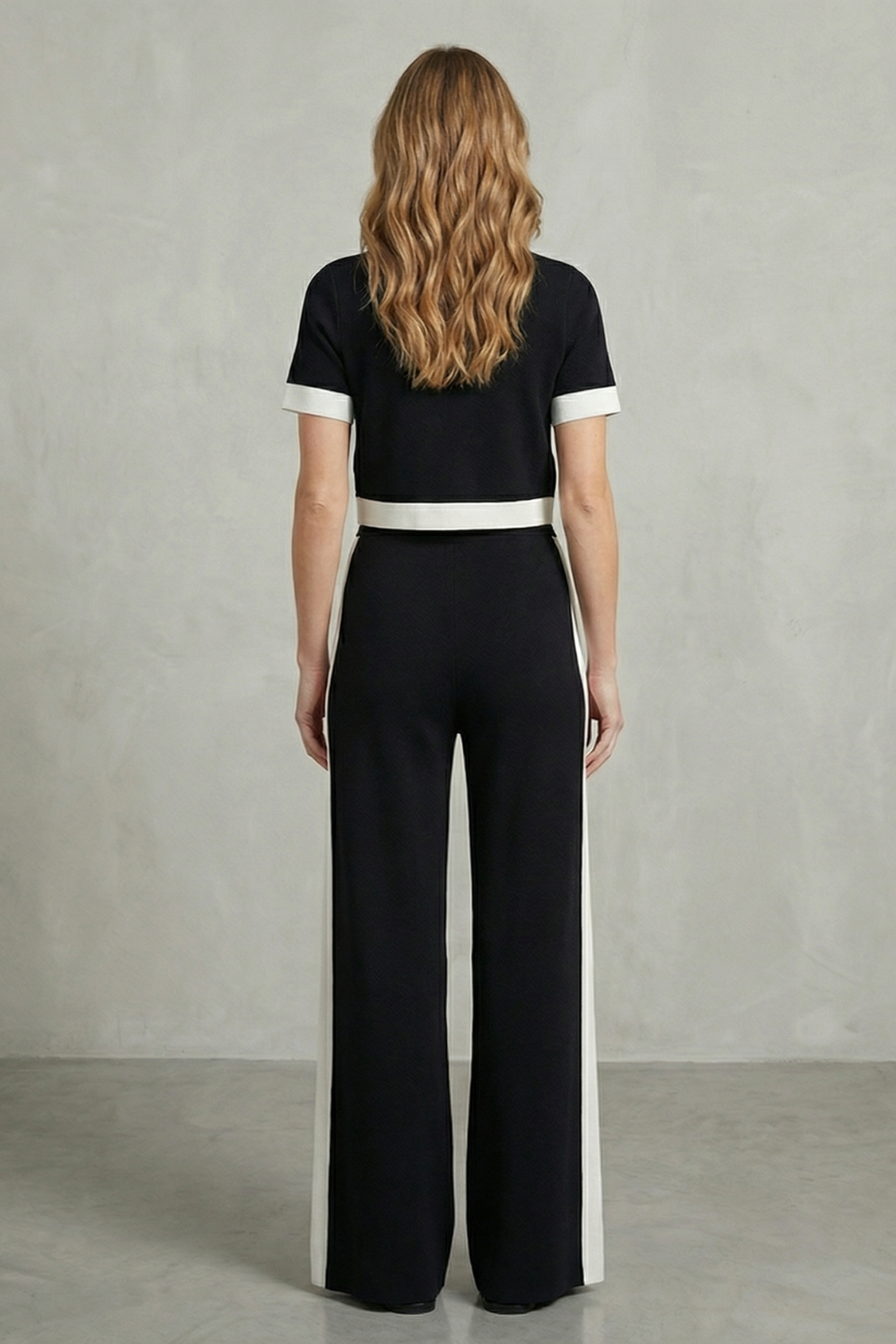 Montrielle – Contrast trim elegance – Two piece set