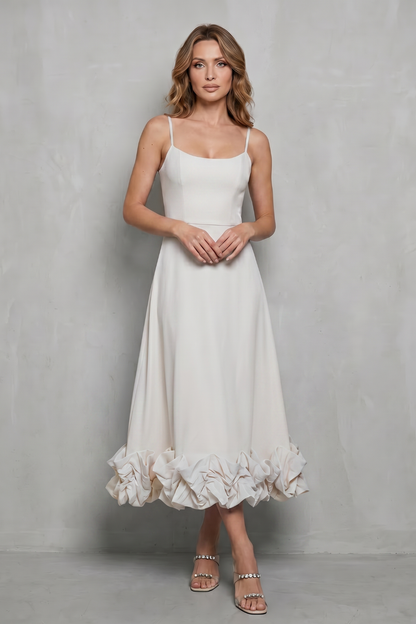 Elowenne – Romantic ruffle hem – Sleeveless midi dress