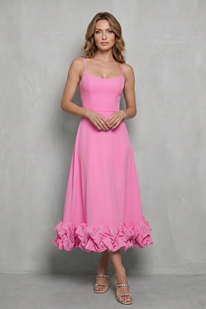 Elowenne – Romantic ruffle hem – Sleeveless midi dress
