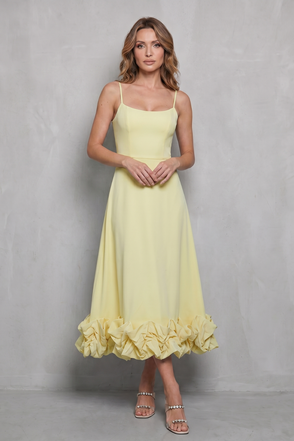Elowenne – Romantic ruffle hem – Sleeveless midi dress