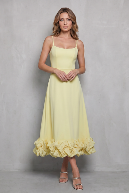 Elowenne – Romantic ruffle hem – Sleeveless midi dress