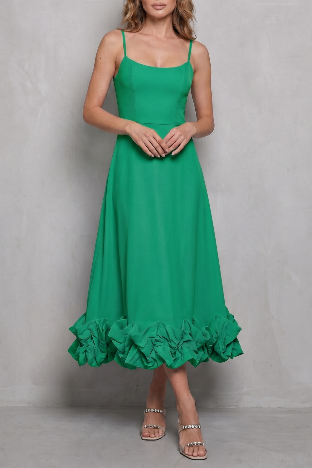 Elowenne – Romantic ruffle hem – Sleeveless midi dress