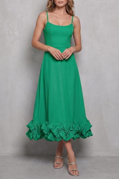 Elowenne – Romantic ruffle hem – Sleeveless midi dress