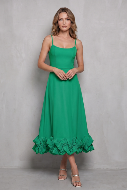 Elowenne – Romantic ruffle hem – Sleeveless midi dress