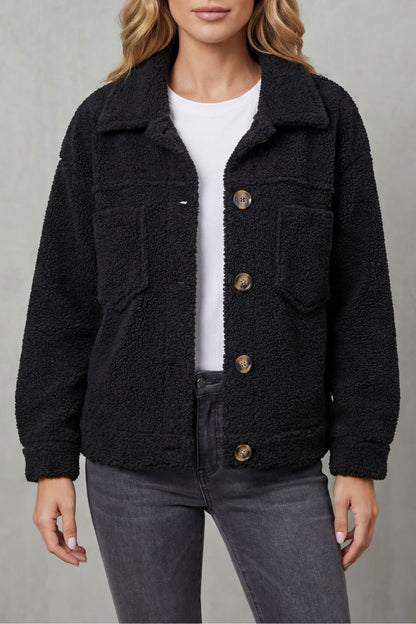 Floretta – Textured fleece style – Button-up jacket