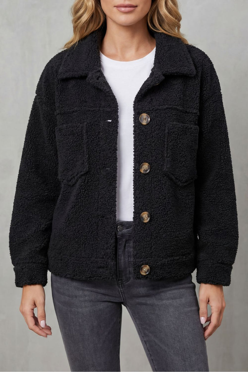 Floretta – Textured fleece style – Button-up jacket