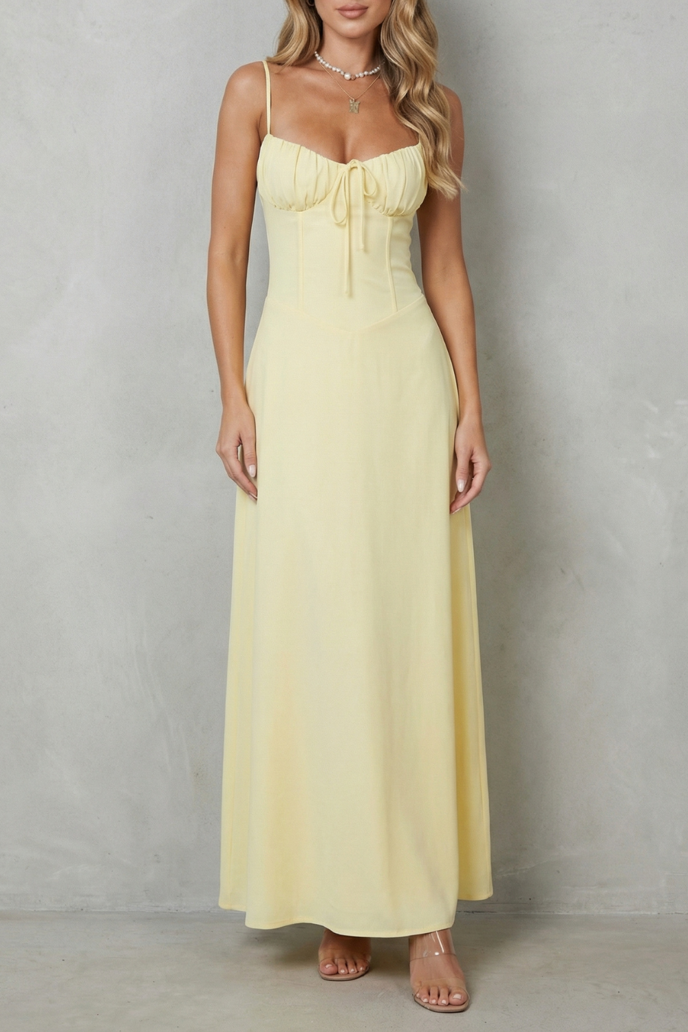 Selena – Soft corset charm – Sleeveless flowing maxi dress