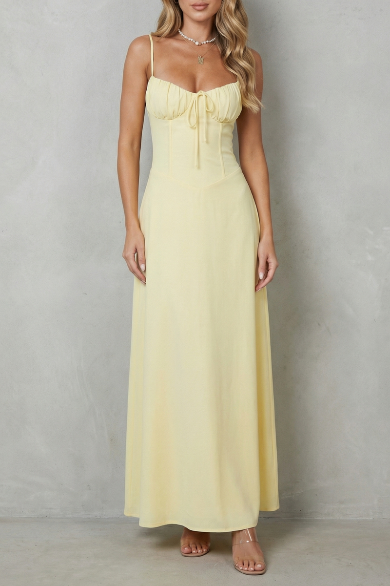Selena – Soft corset charm – Sleeveless flowing maxi dress