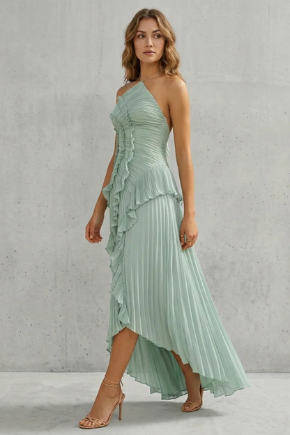 Lavirea – Sculpted pleats – One-shoulder midi dress