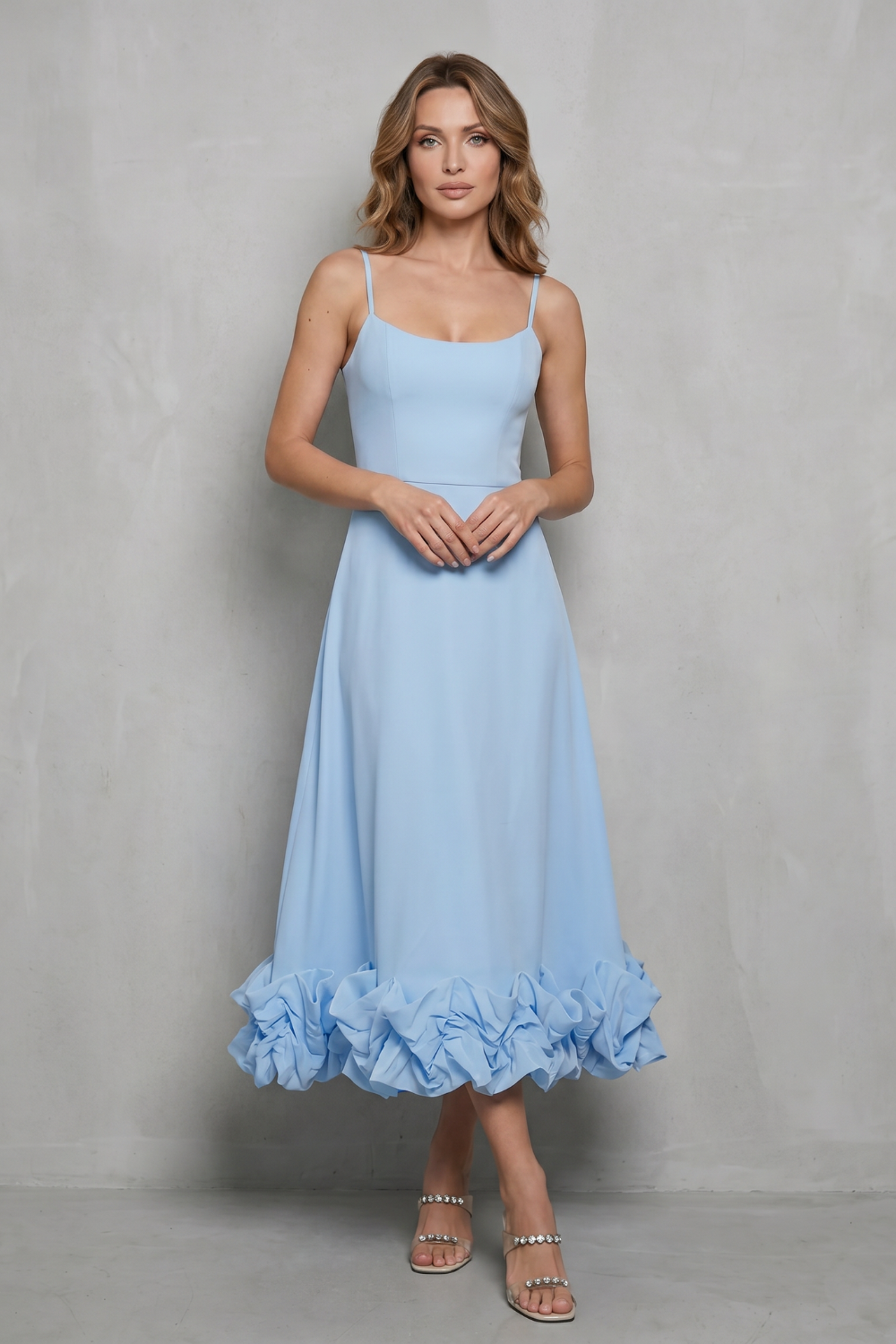 Elowenne – Romantic ruffle hem – Sleeveless midi dress