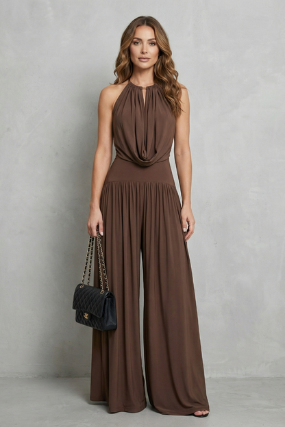 Solmèra – Draped halter elegance – Two piece set
