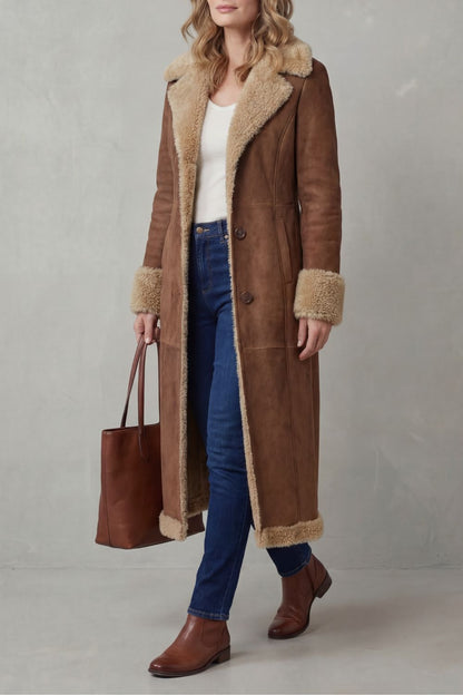 Selvion – Shearling-lined silhouette – Long winter coat