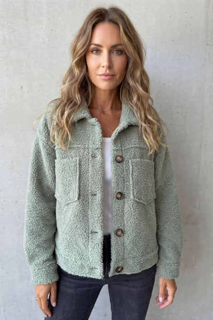 Floretta – Textured fleece style – Button-up jacket