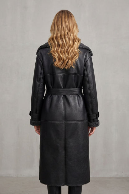 Ravienne – Oversized belted warmth – Shearling coat