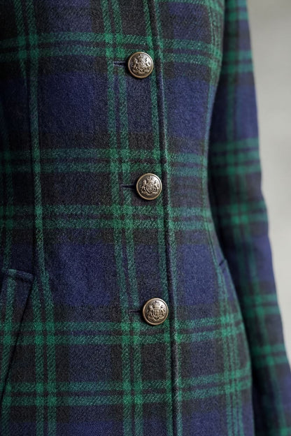 Rowleigh – Highland check silhouette – Wool blend coat