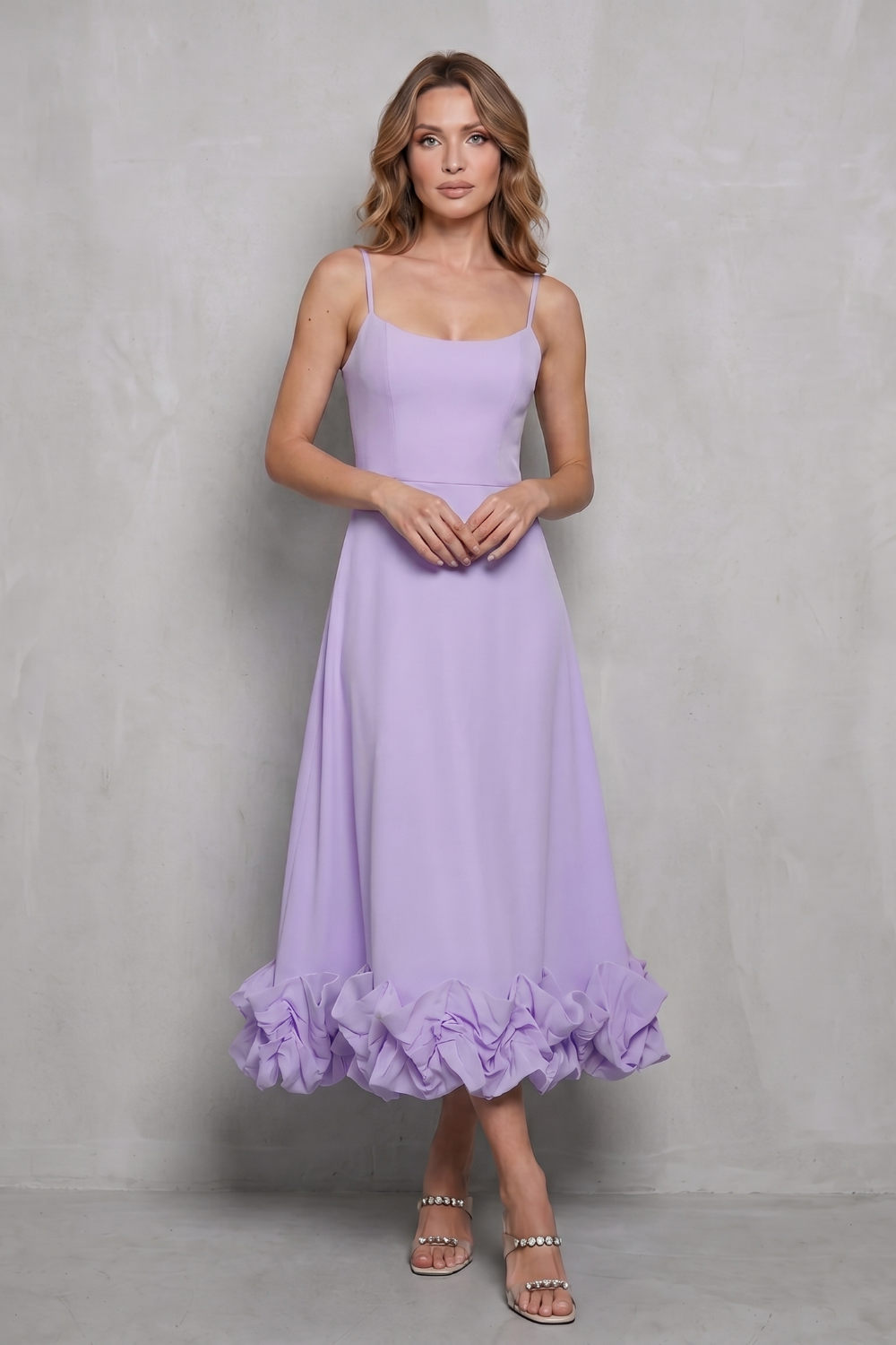 Elowenne – Romantic ruffle hem – Sleeveless midi dress