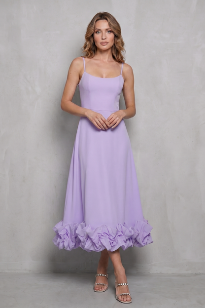 Elowenne – Romantic ruffle hem – Sleeveless midi dress