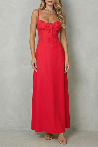 Selena – Soft corset charm – Sleeveless flowing maxi dress
