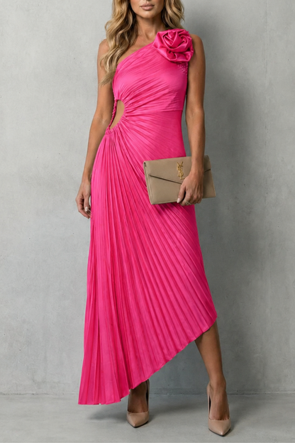 Felicity – Statement elegance – Women’s One-Shoulder Pleated Maxi Dress