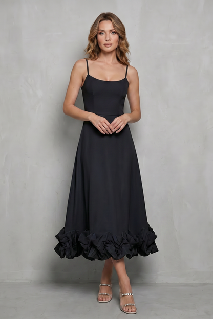 Elowenne – Romantic ruffle hem – Sleeveless midi dress