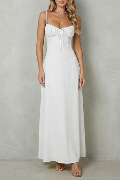 Selena – Soft corset charm – Sleeveless flowing maxi dress