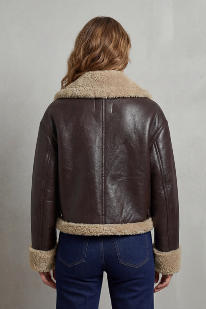 Albinette – Double-sided fleece – Cropped aviator jacket