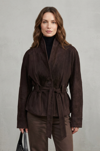 Alette – Cropped Double-Breasted Wool Jacket – French Elegance