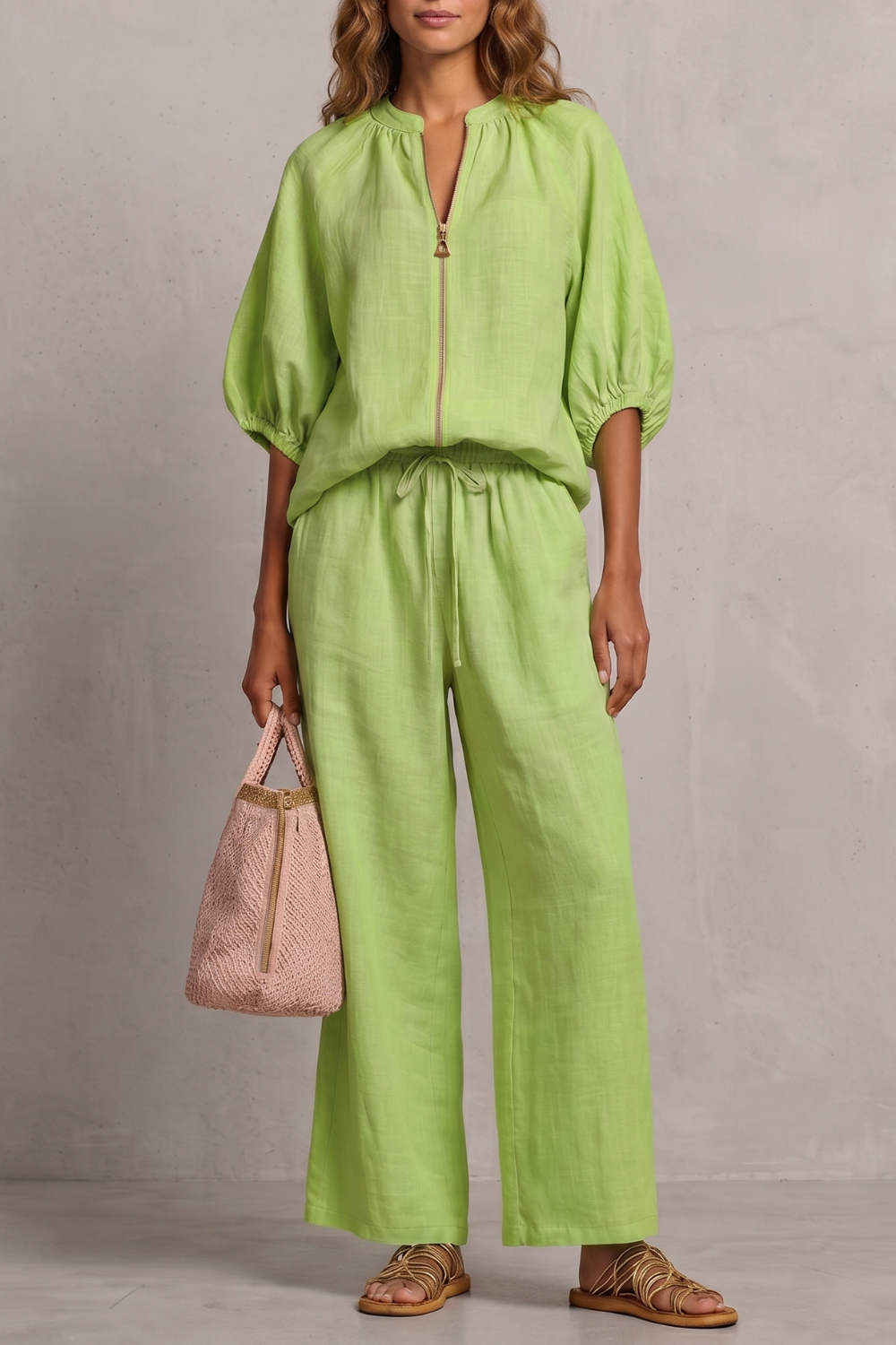 Aurellia – Relaxed zip-front comfort – Trouser set