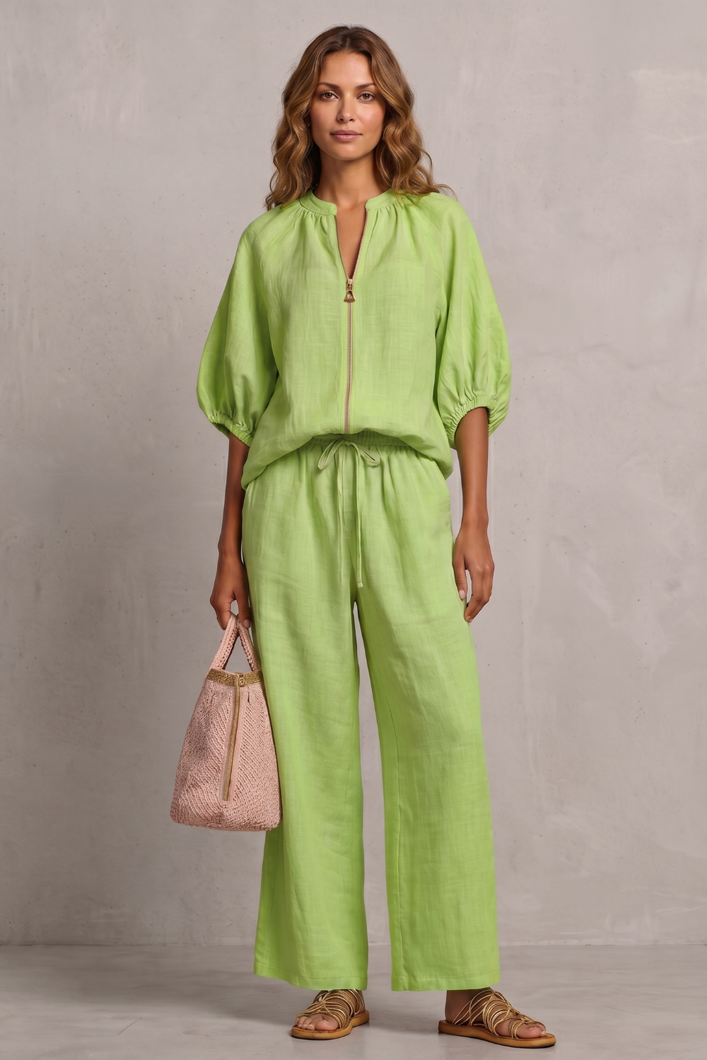 Aurellia – Relaxed zip-front comfort – Trouser set