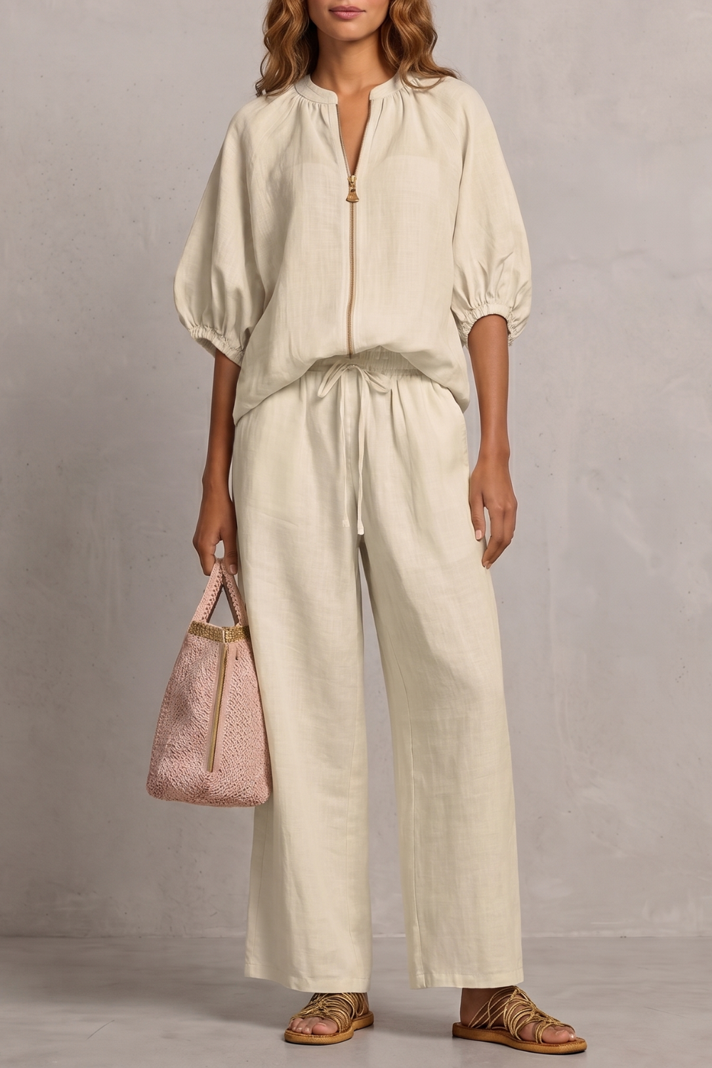 Aurellia – Relaxed zip-front comfort – Trouser set