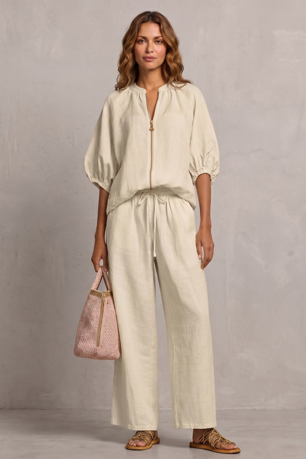 Aurellia – Relaxed zip-front comfort – Trouser set