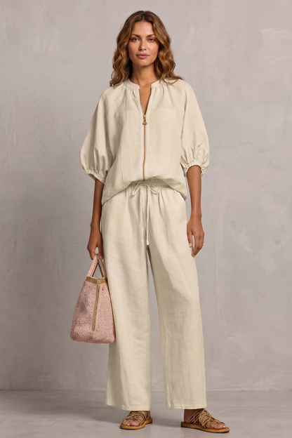 Aurellia – Relaxed zip-front comfort – Trouser set