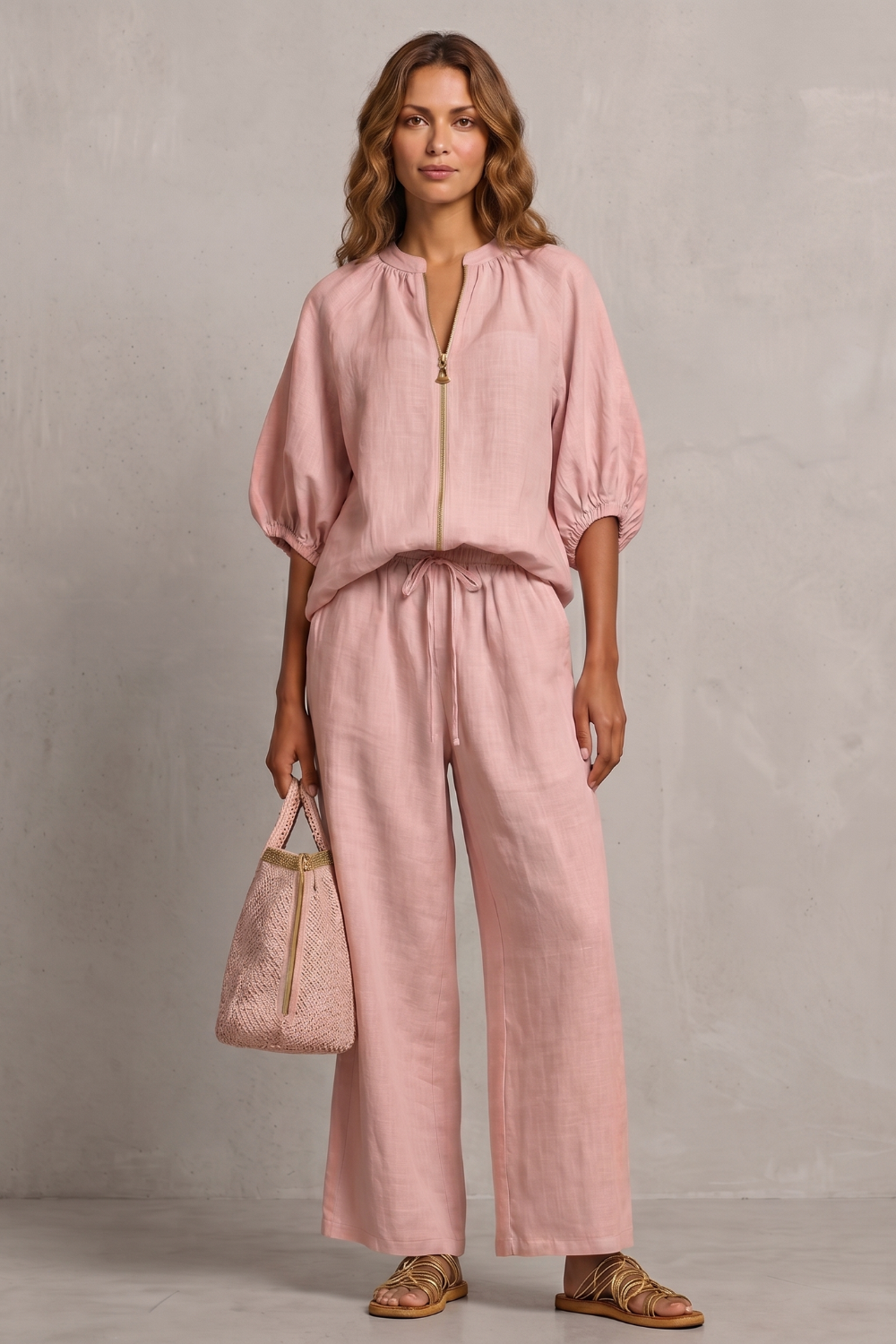Aurellia – Relaxed zip-front comfort – Trouser set