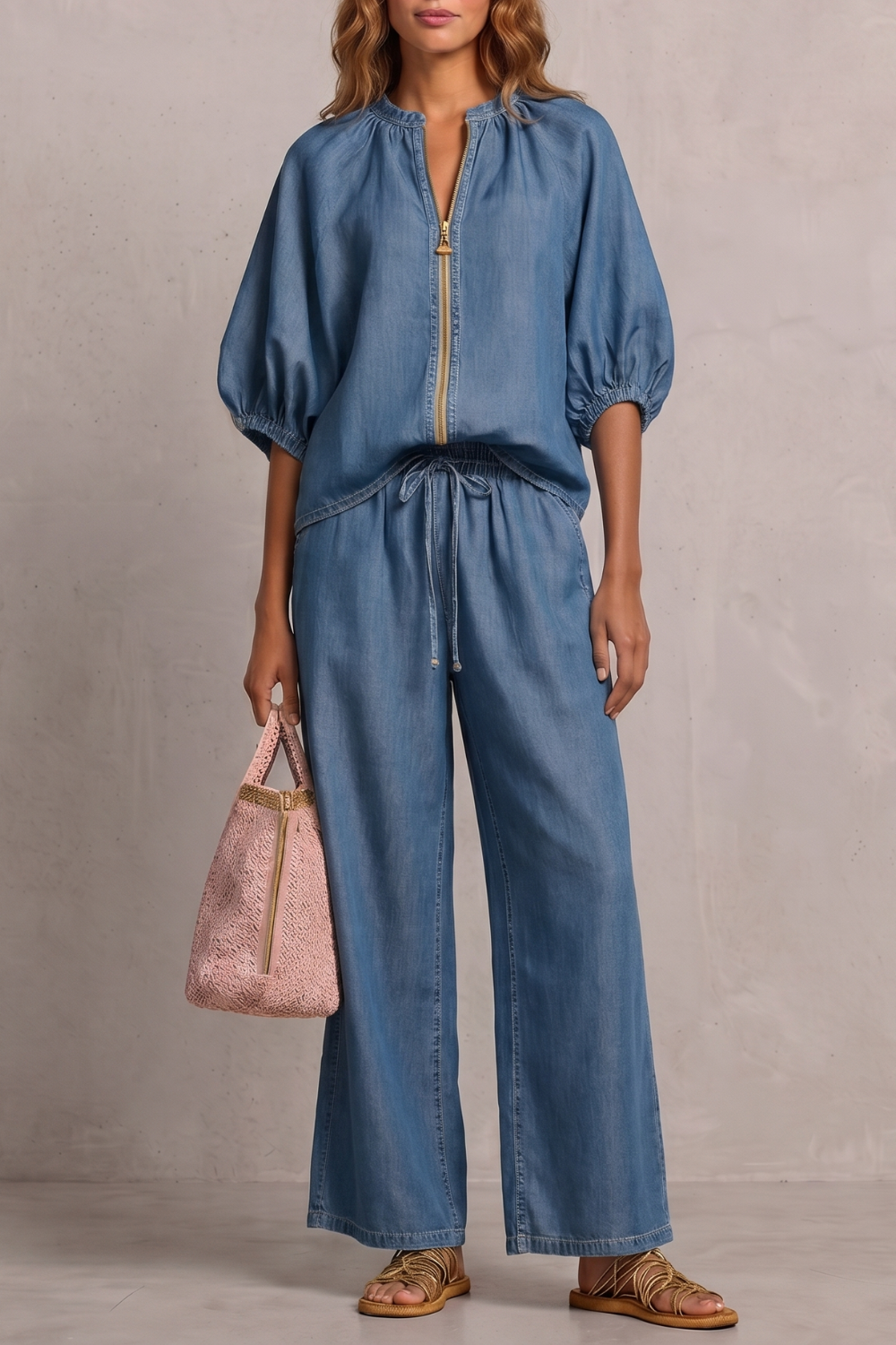 Aurellia – Relaxed zip-front comfort – Trouser set