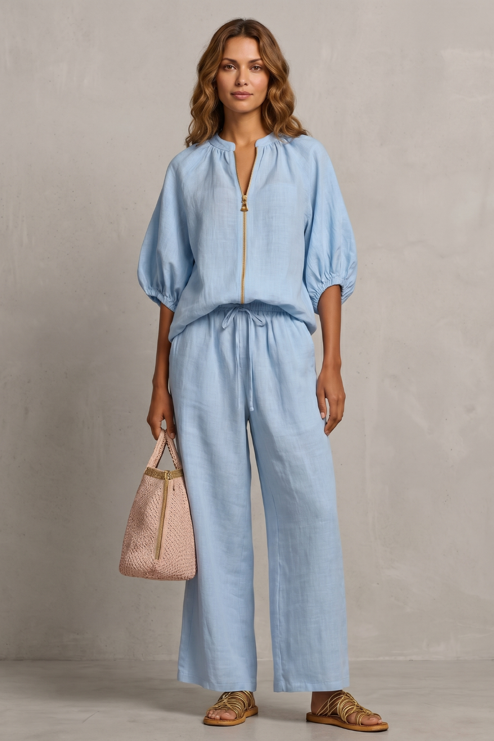 Aurellia – Relaxed zip-front comfort – Trouser set