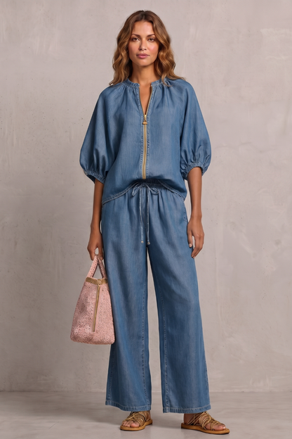 Aurellia – Relaxed zip-front comfort – Trouser set