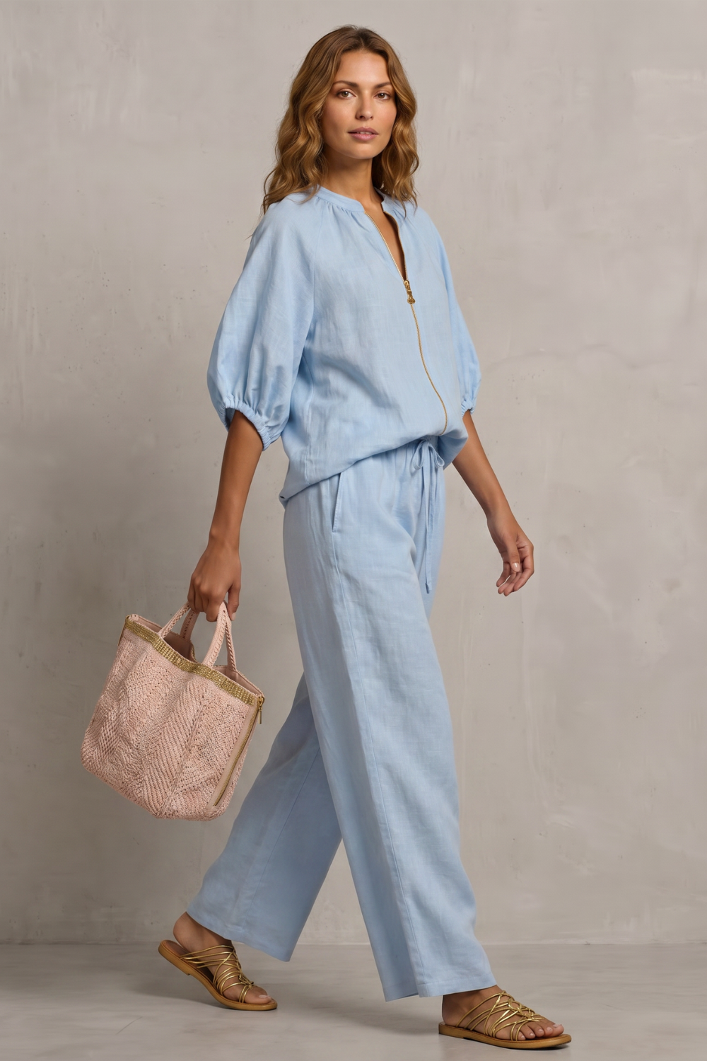 Aurellia – Relaxed zip-front comfort – Trouser set