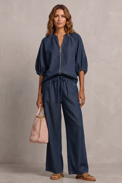 Aurellia – Relaxed zip-front comfort – Trouser set