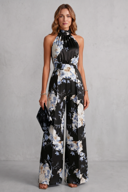 Aurelline – Romantic floral print – Halter jumpsuit