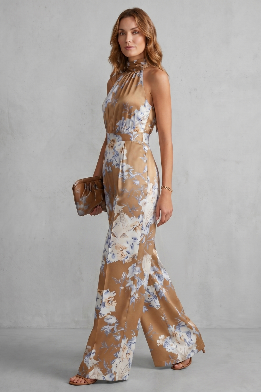 Aurelline – Romantic floral print – Halter jumpsuit