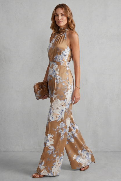Aurelline – Romantic floral print – Halter jumpsuit