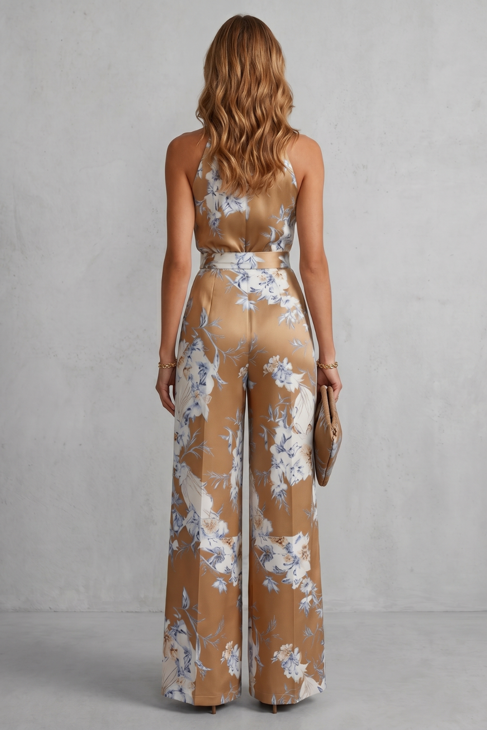 Aurelline – Romantic floral print – Halter jumpsuit