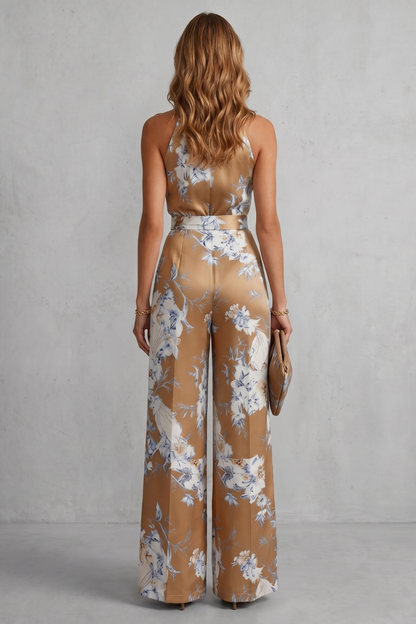Aurelline – Romantic floral print – Halter jumpsuit