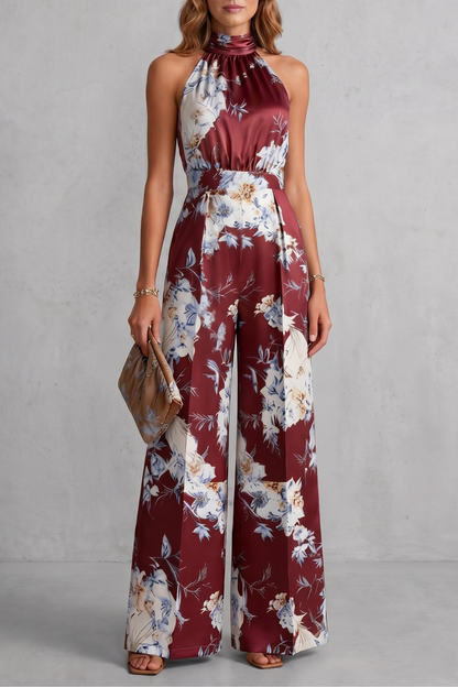 Aurelline – Romantic floral print – Halter jumpsuit